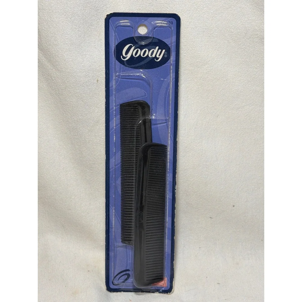 Vintage Goody Unbreakable Pocket Combs 2 Pack Black Made in USA 1999 New 00639